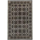 Lamani Wool Oriental Area Rug in Ivory/Black/Green