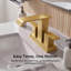 Robinet de salle de bain central avec ensemble de bonde Forious®, robinet d'évier de salle de bain à 2 poignées-97849319