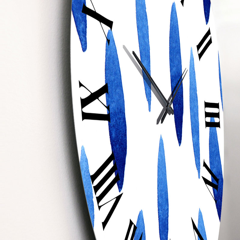 Horloge murale moderne bleu foncé, Grand