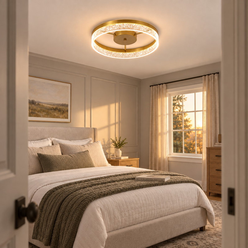 1-Light 29.6cm LED Flush Mount, Gold, 7cm H x 40cm W x 40cm D