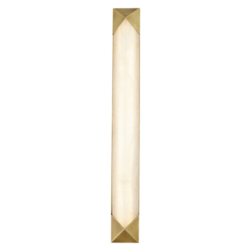 Caesar Dimmable LED Bath Sconce, Vintage Brass/Alabaster