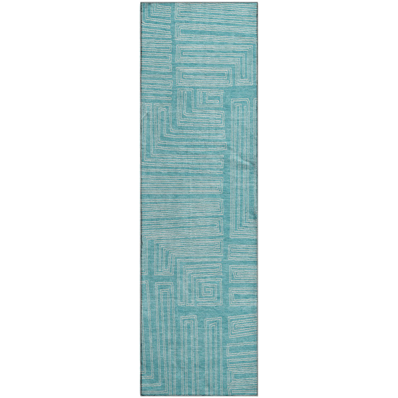 Premium Machine Washable Cortes AMF1045 Geometric Rug, Runner 2'3" x 7'6"