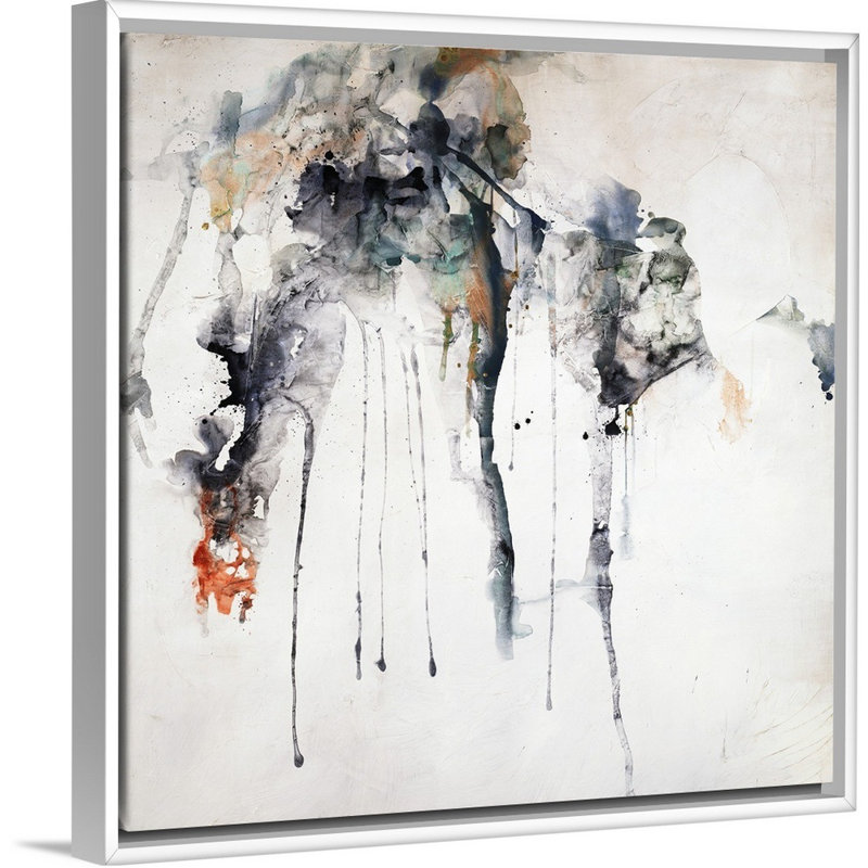 « étrange magic », peinture sur toile, H 37,7 po x l 37,7 po x P 1,75 po, Cadre flottant blanc