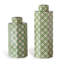 Bamboo Trellis White/Green Porcelain Jar-59823289