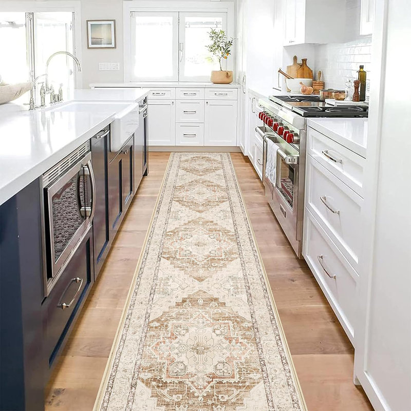 Area Rug, Beige, Runner 2' x 10'