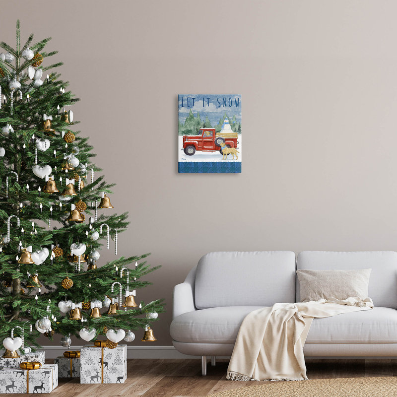 Let It Snow Winter Dogs, art mural sur toile par Paul Brent, H 20 po x l 16 po x P 1,5 po