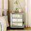 W 22"X D 16 ' X 26.8" Flash Silver Mirror Three Drawer Cabinet
