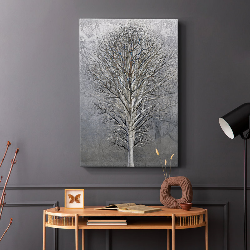 Silver Tree III -Gallery Wrapped Cavas, 18" H x 12" W