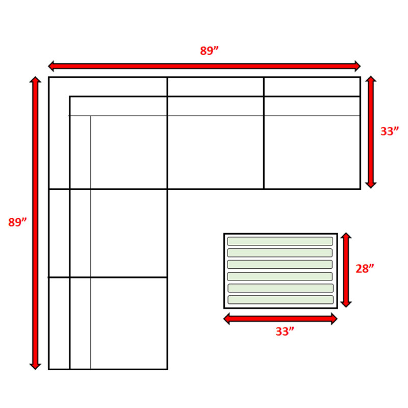 Ensemble de conversation modulaire avec coussins 6 pièces Clavier