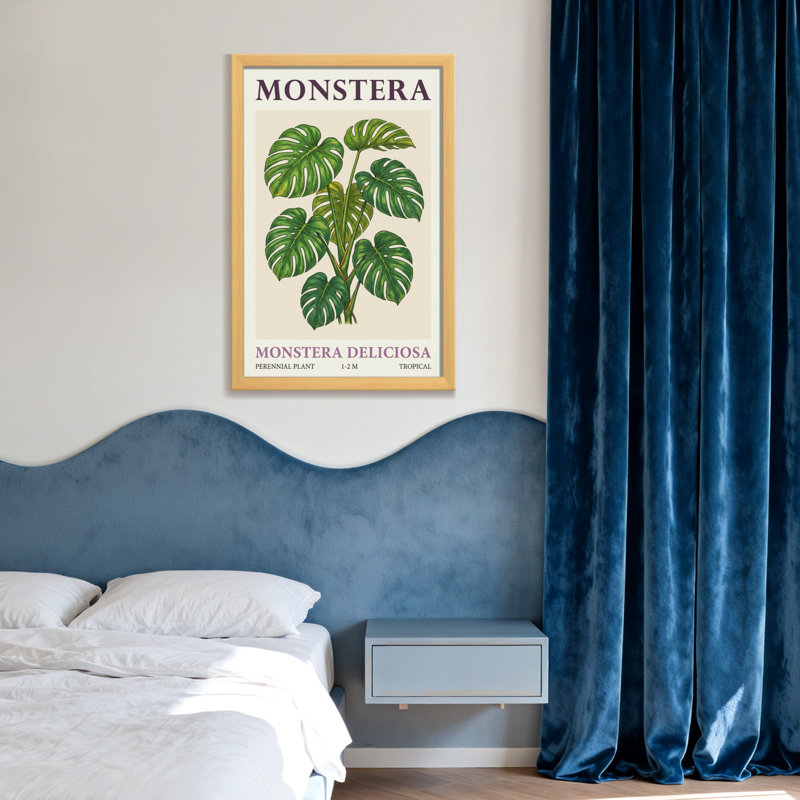 Plantes et fleurs - motif tropical Monstera Deliciosa, H 12 po x l 18 po, Toile tendue, Ne s’applique pas