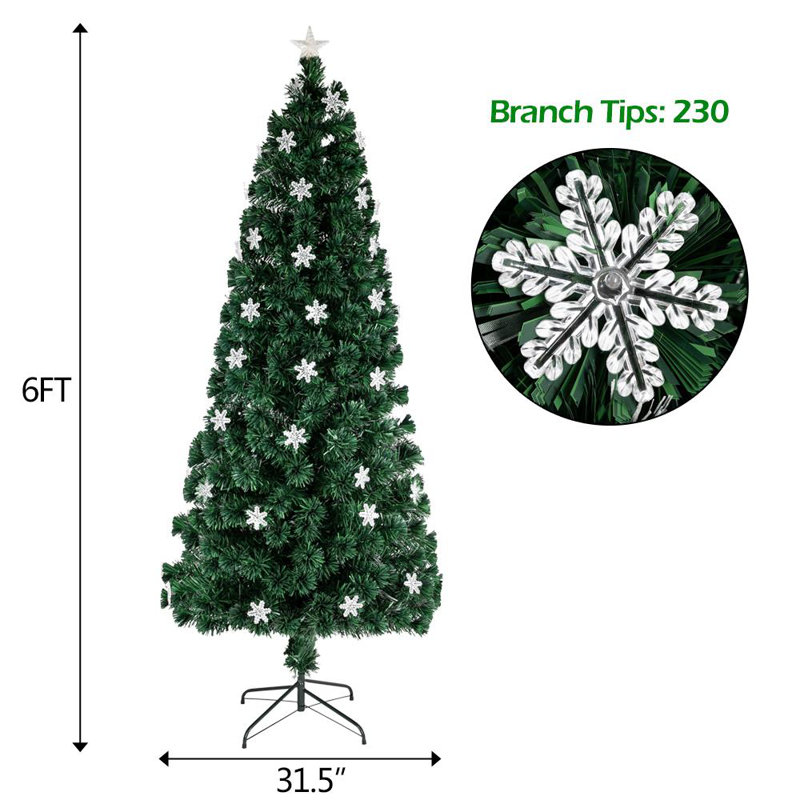 Sapin de Noël vert floqué / givré, 6 pi