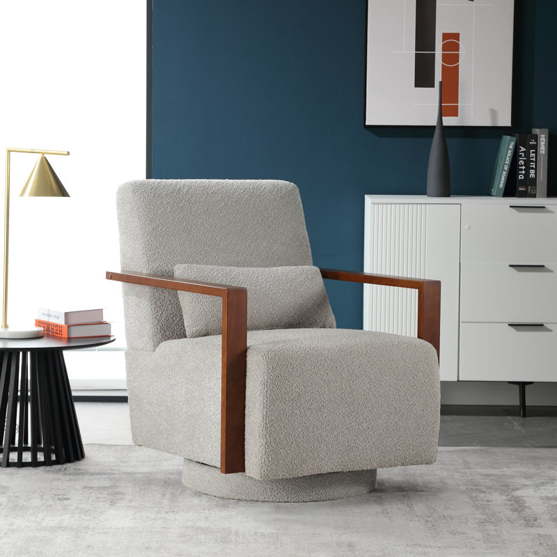 Fauteuil pivotant rembourré Barryte, Gris clair