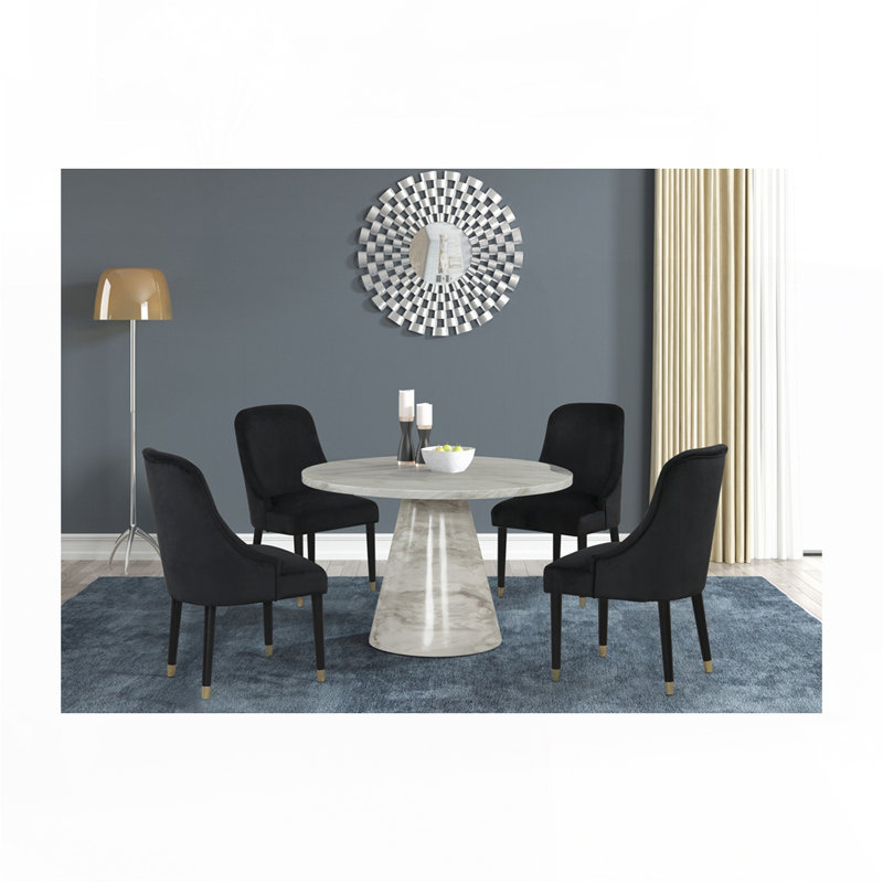 Chaise d'appoint en velours, Noir