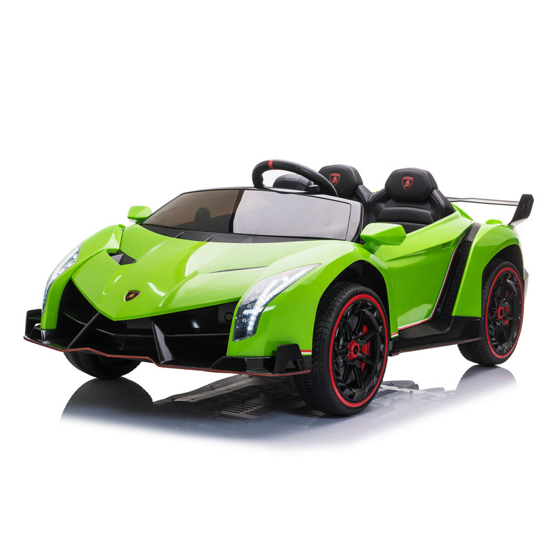 Lime Green 24V Lamborghini Veneno Ride-On Car with EVA Tires