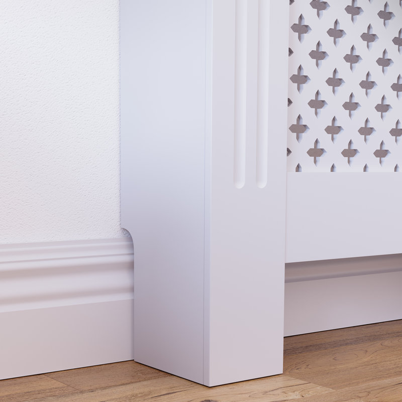 Reta Radiator Cover, White, 82cm H x 78cm W x 19cm D