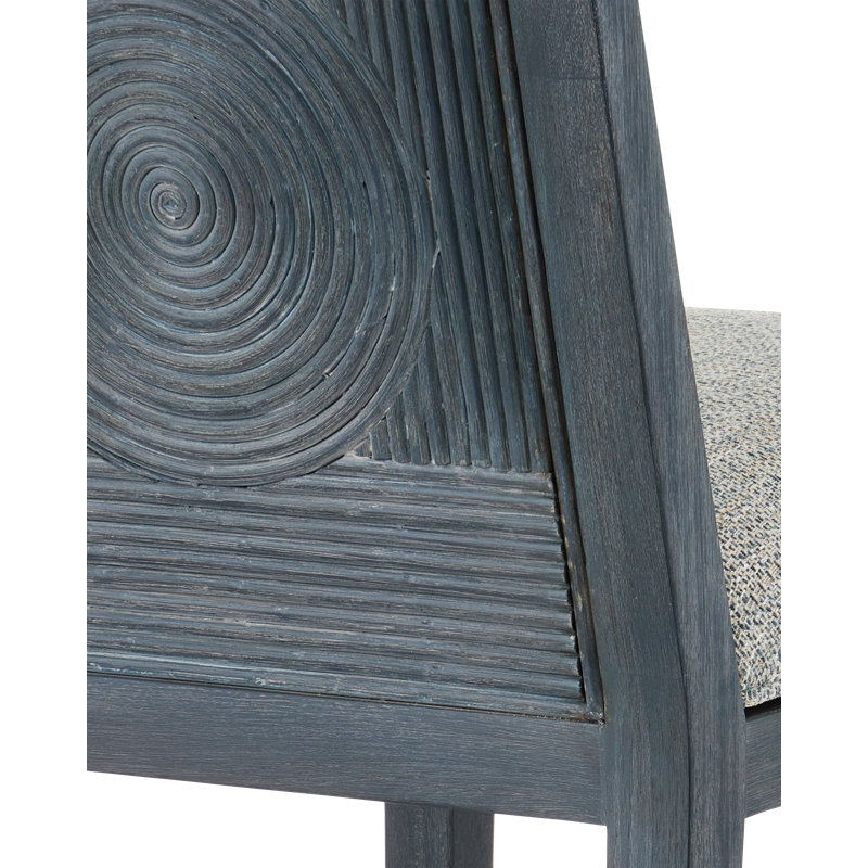 Santos Bar Stool, Barrett Dusk, Gray/Vintage Navy/Satin Brass, Bar Stool (30" Seat Height)