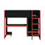 Lit mezzanine simple en bois avec bureau intégré, garde-robe, DEL et tiroir-671361466