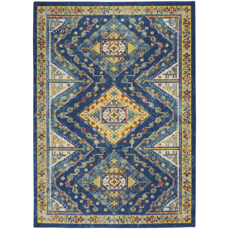 Tapis oriental bleu marine Lakenya, Rectangle 4 pi x 6 pi