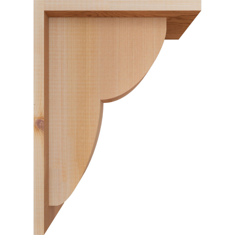Crestline Corbel w/Backplate, 14" H x 5.5" W x 10" D, Smooth, Western Red Cedar