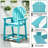 Outdoor HDPE Adirondack Chair Set of 4, Patio Bar Stools-328713553