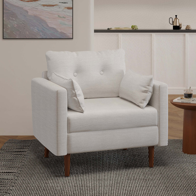 Fauteuil club d'appoint avec pieds en bois