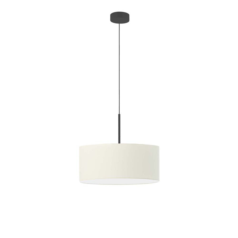 Aubryn 3 - Light Drum Pendant, Ecru, Black, 120cm H x 40cm W x 40cm D
