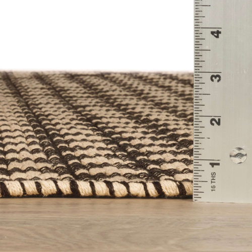 Home Conservatory Dainty Diamond Black/Ivory Handwoven Cotton Rug ...