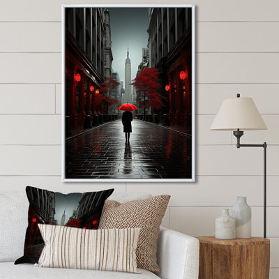 Lashari " Monochrome Red And Gray New York City Rhythm I "