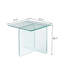 Table de bout en verre trempé transparent, petite table de thé et table de chevet en verre trempé-402472424