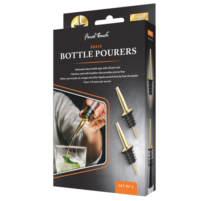 Stainless Steel Wine Pourer, Brass