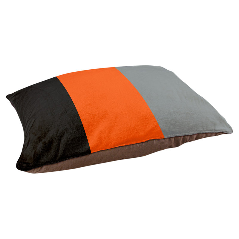 Coussin pour chien hockey Las Vegas, Moyen (H 14 po x l 40 po x P 30 po), Noir / orange / argent