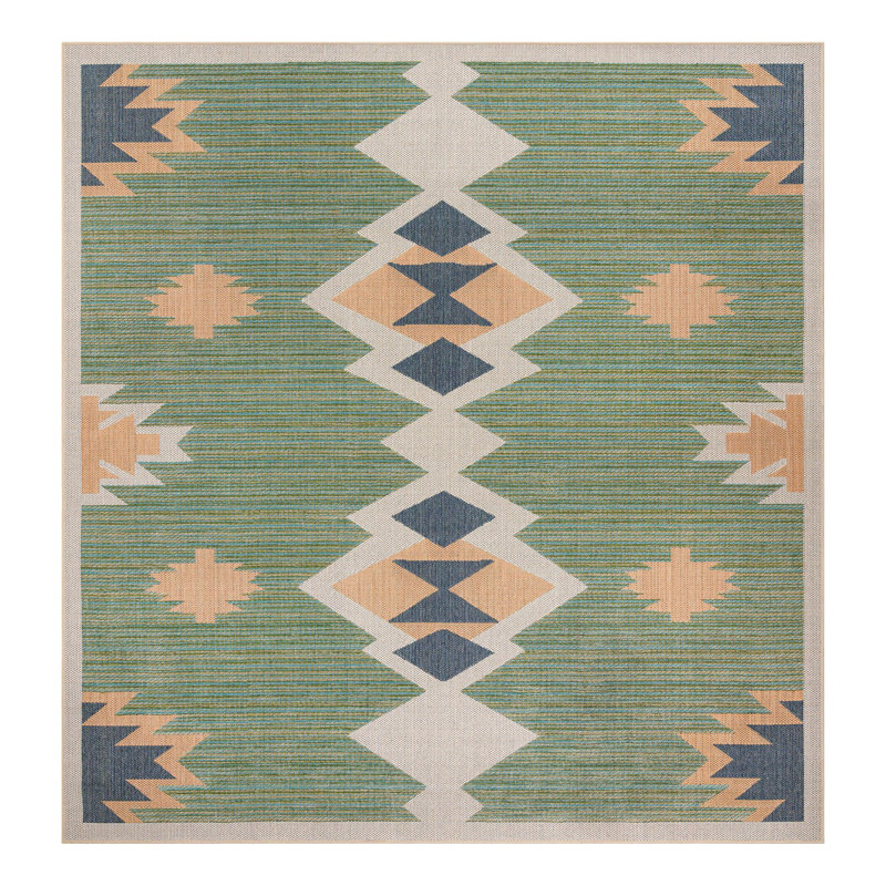 Lauryn Machine Woven Moroccan Indoor and Outdoor Area Rug, Square 10'