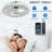 Chrome Crystal Ceiling Fans With  Stepless Dimming LED Remote Control,17.7In