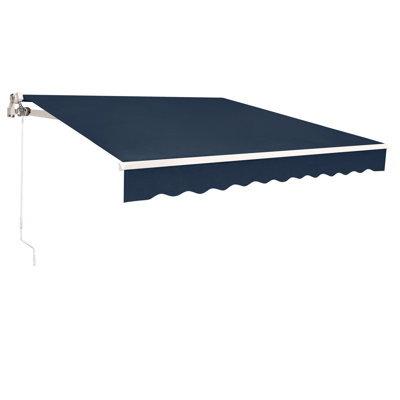 Manual Retractable Patio Door/Window Awning, Sunshade Shelter Outdoor Canopy