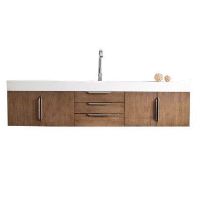 Mercer Island 72.5'' Single Bathroom Vanity with Engineered Stone Top