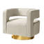 Fauteuil demi-tonneau pivotant en velours Aysha-223173969