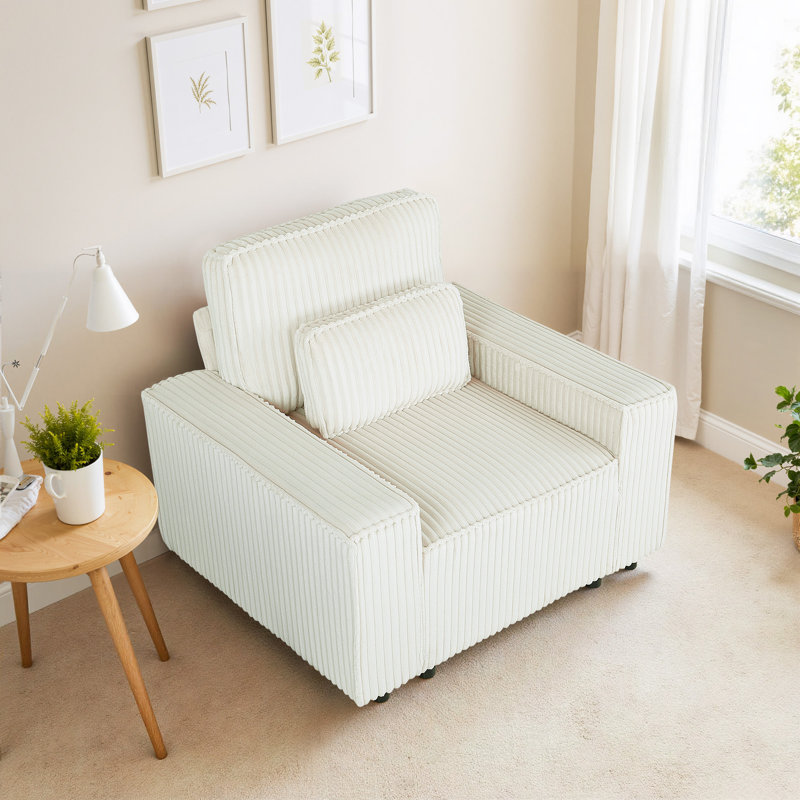 Fauteuil d'appoint Langsa, Tissu beige