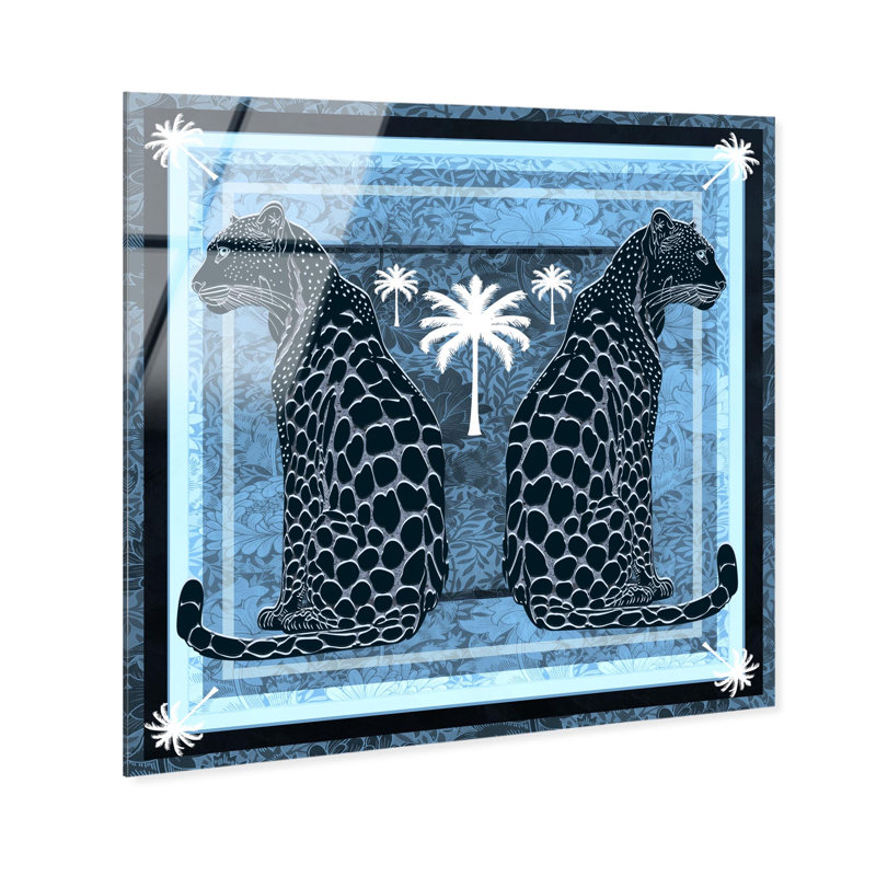 Casablanca Leopardo Reverse Print Glam Jungle by Oliver Gal, Black Frame,, 40"H x 40"W, High-Gloss Acrylic Print