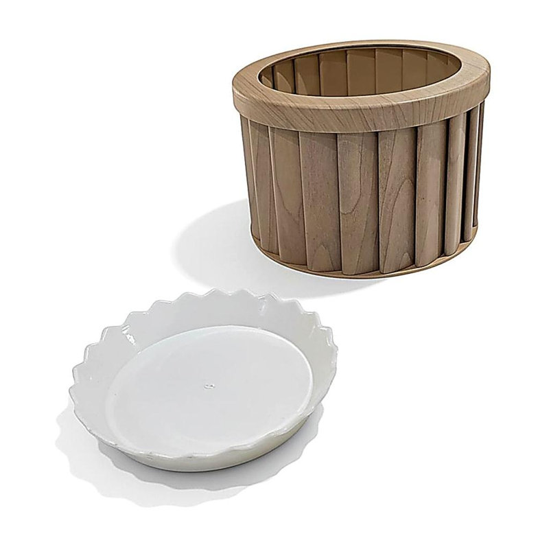 Pot rond Strata, Beige
