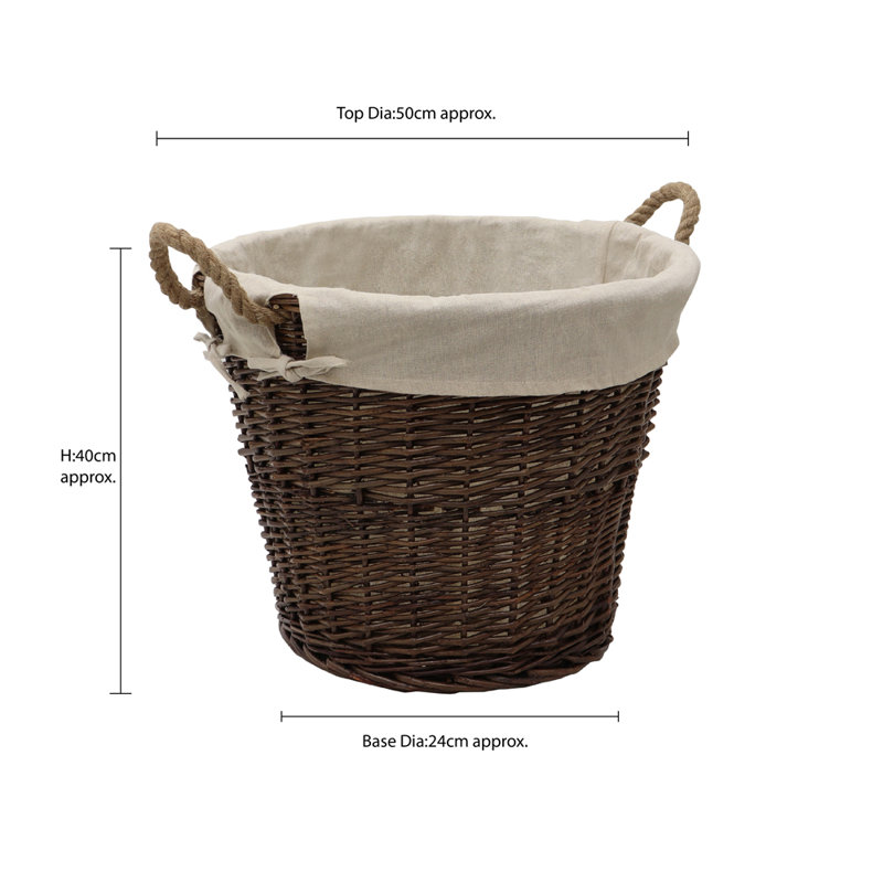 Hand Woven Wicker Laundry Basket with Handles