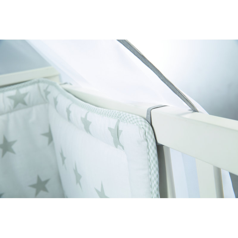 Little Stars 4 Piece Cot Bedding Set, Grey