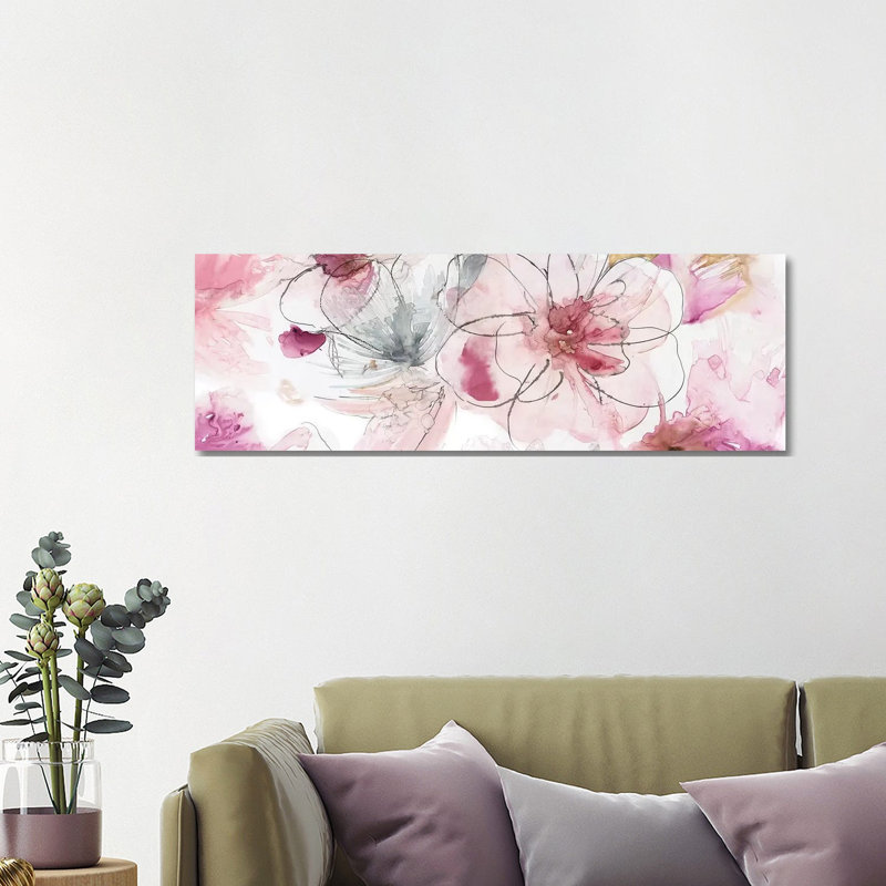 Pretty In Pink III by Asia Jensen - Wrapped Canvas Panoramic Painting, 121.92 cm H x 40.64 cm W x 1.91 cm D