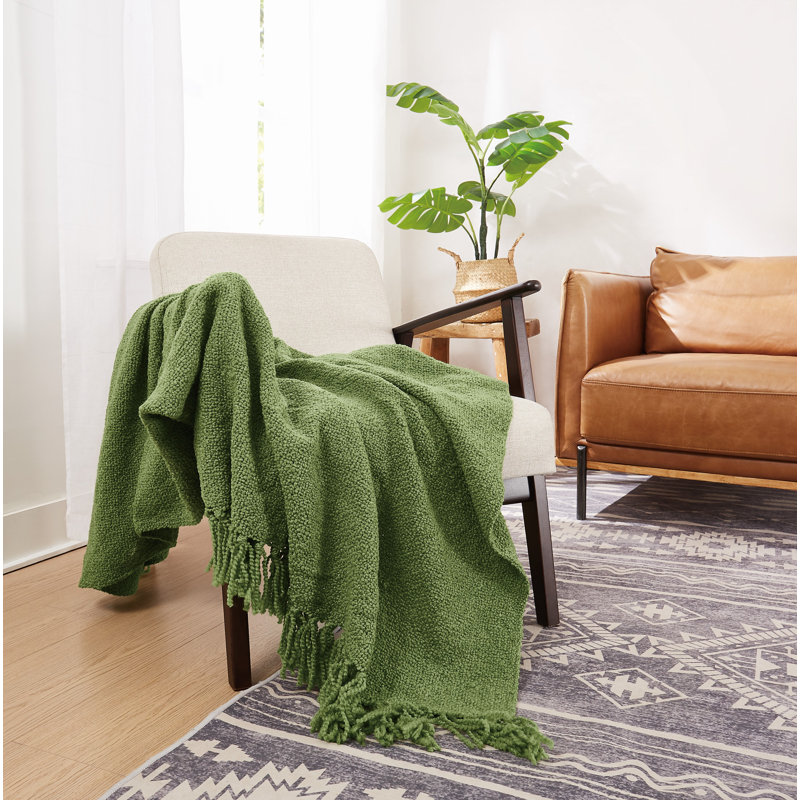 Brooklyn Loom Chunky Boucle 50x70 Throw, Green