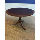 42" Round Banded Mahogany Table