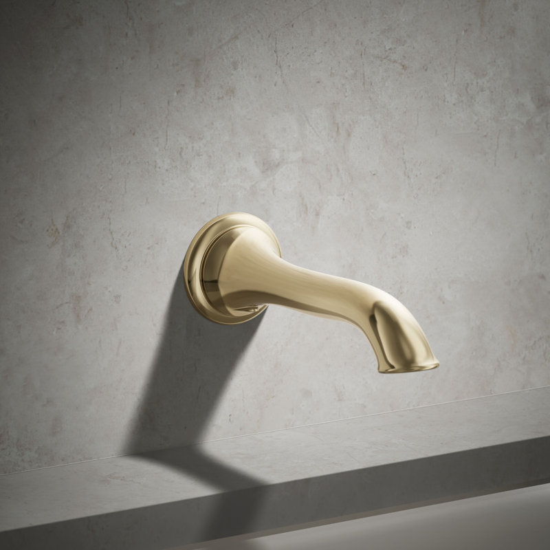 Artifacts Wall-Mount Bath Spout with Flare Design, Vibrant French Gold