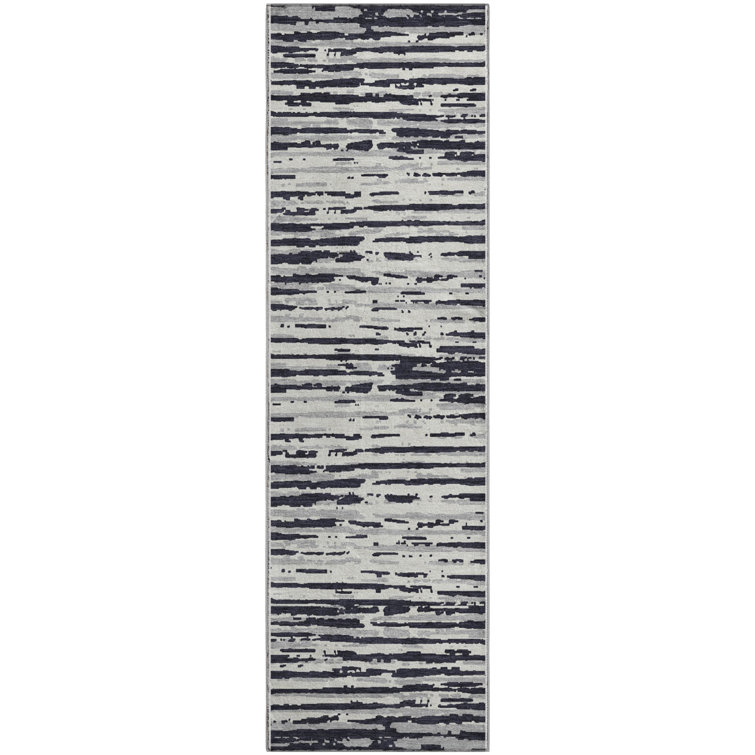 Premium Machine Washable Prisco Black Rug