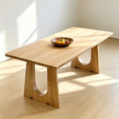 Burlywood Rectangular Solid Wood Dining Table