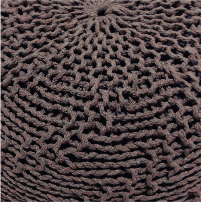 POUF HASEL, Coton brun clair
