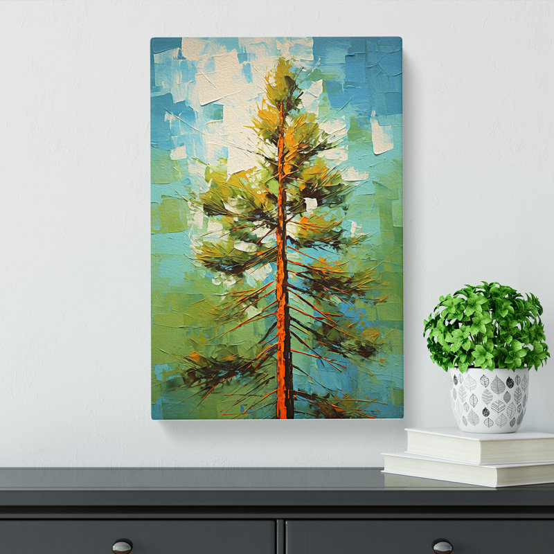 Pine Tree Abstract - Wrapped Canvas, 60cm H x 40cm W x 3cm D