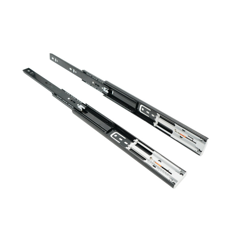 bingltd- 14 Inch Soft Close Ball Bearing Hardware 3-Section Full Extension Side Mount Black Drawer Slides, 150 LB Capacity Drawer Slide (10 pairs)